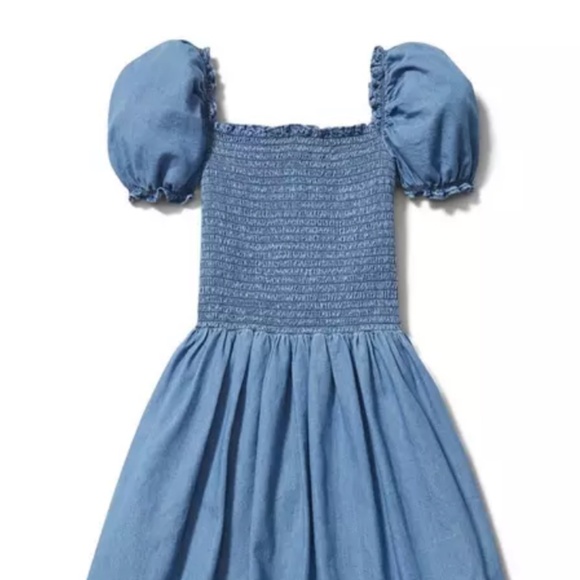 Janie & Jack Chambray Smocked Dress (14G) - Picture 1 of 7